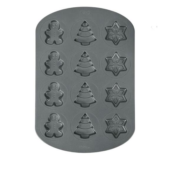 Wilton Treats Made Simple Holiday Shapes Cookie Pan, 12-Cavity - Picture 2 of 3